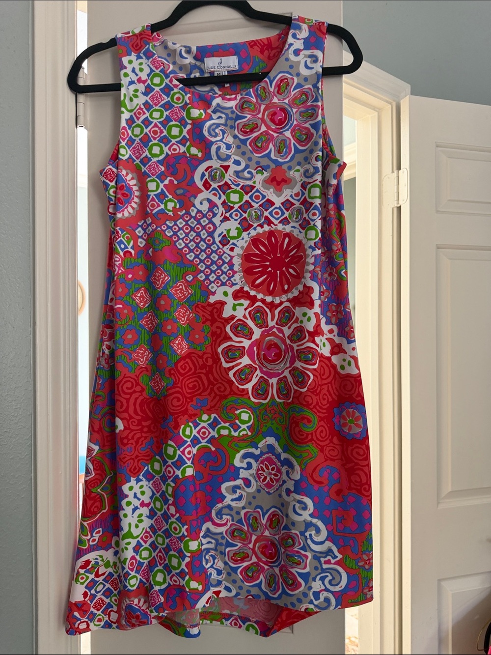 Jude Connally Multicolor Floral & Geometric Sleeveless Shift Dress